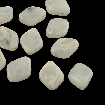 Rhombus Imitation Gemstone Acrylic Beads, PapayaWhip, 20~21x16x8.5mm, Hole: 2mm, about 310pcs/500g