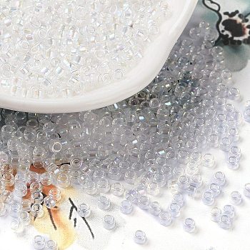 Transparent Colours AB Glass Seed Beads, Cylinder, Clear AB, 2.5x1.7mm, Hole: 1.2mm