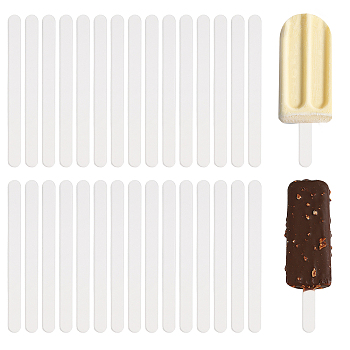 Transparent Acrylic DIY Ice Cream Stick, Reusable Ice Lolly Craft Stick, Oval, Clear, 115x10x2mm, 20pcs/bag, 3 bags/box
