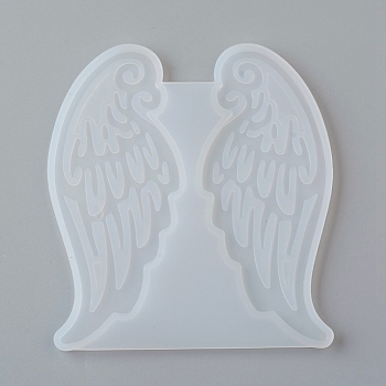 DIY Wing Silicone Molds, Resin Casting Molds, For UV Resin, Epoxy Resin Jewelry Making, White, 87x80x3.5mm, Inner Size: about 84x34mm