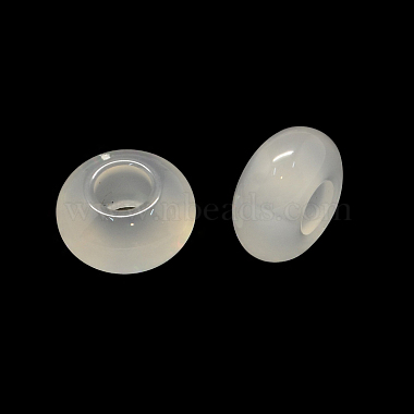Agate blanc naturel européen grand trou perles(G-Q442-21)-2