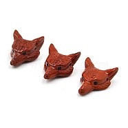 Natural Red Jasper Carved Healing Wolf Head Figurines, Reiki Energy Stone Display Decorations, 38x28mm(PW-WG39842-13)