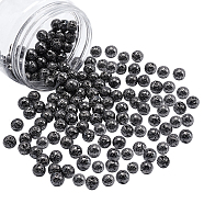 Electroplated Natural Lava Rock Beads, Round, Bumpy, Gunmetal Plated, 9mm, Hole: 1mm, 141pcs/box(G-NB0001-91B)
