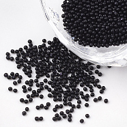 Opaque Acrylic Beads, No Hole/Undrilled, Round, Black, 6mm, about 5000pcs/bag(MACR-T016-6mm-43)