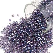 TOHO Round Seed Beads, Japanese Seed Beads, (166D) Transparent AB Sugar Plum, 11/0, 2.2mm, Hole: 0.8mm, about 50000pcs/pound(SEED-TR11-0166D)