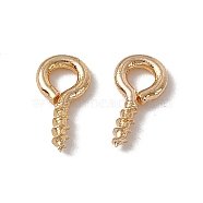 Brass Screw Eye Pin Peg Bails, for DIY Jewelry Making Crafts, Real 18K Gold Plated, 8x4x1mm, Hole: 1.8mm, Pin: 1.2mm(KK-A171-23G)