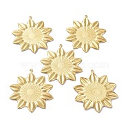 Brass Pendants, DIY Accessories, for Bracelets, Earrings, Necklaces, Flower, Raw(Unplated), 43x38x1.5mm, Hole: 1.4mm(KK-I010-08C)
