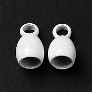 Spray Painted 201 Stainless Steel Cord Ends, End Caps, Bell, White, 7.5x4.5mm, Hole: 1.8mm, Inner Diameter: 3mm(STAS-I672-11A-02)