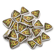 Handmade Polymer Clay Beads, No Hole, Pizza, Goldenrod, 10x10x2mm, about 2777pcs/500g(CLAY-P003-03)