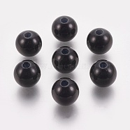 ABS Plastic Imitation Pearl Beads, Round, Black, 18mm, Hole: 2.6mm, about 170pcs/500g(KY-G009-18mm-01)