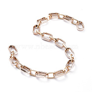 Handmade CCB Plastic Cable Chains, with Aluminium Paperclip Linking Ring, Unwelded, Golden & Rose Gold, Links: 15.5x8x2mm and 18.5x11.5x5mm, 39.37 inch(1m)/strand(AJEW-JB00661)