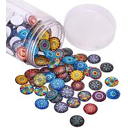 Flatback Glass Cabochons for DIY Projects, Dome/Half Round, Mixed Color, 18x5mm, 140pcs/box(GGLA-PH0004-27D)