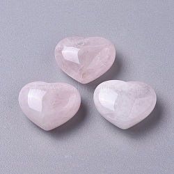 Natural Rose Quartz Heart Love Stone, Pocket Palm Stone for Reiki Balancing, 23x29x14~15mm(G-G798-14)