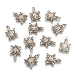 201 Stainless Steel Tortoise Pendants, Stainless Steel Color, 19.5x13x3.5mm, Hole: 1.5mm(STAS-Q192-69)