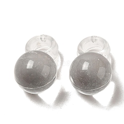 Transparent Acrylic Charms, Round Charms, Clear, 14.5x9x9mm, Hole: 3.6mm(TACR-G048-26)