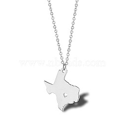 Stainless Steel Pendant Necklaces, Stainless Steel Color, Pendant: 24x28mm(VR7236)
