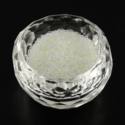 Translucence DIY 3D Nail Art Decoration Mini Glass Beads, Tiny Caviar Nail Beads, Creamy White, 0.6~0.8mm(X-MRMJ-R038-B02)