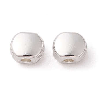 Alloy Spacer Beads, Long-Lasting Plated, Flat Oval Shape, Silver, 4.5x5x3.5mm, Hole: 1.2mm