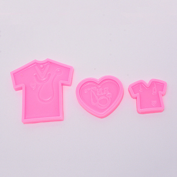 Medical Apparatus Keychain Silicone Molds, Resin Casting Pendant Molds, For UV Resin, Epoxy Resin Making, Pink, 37~77x42~75x4~8mm, Hole: 3mm, 3pcs/set