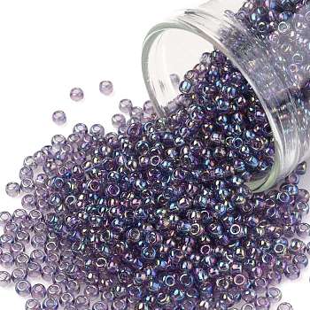 TOHO Round Seed Beads, Japanese Seed Beads, (166D) Transparent AB Sugar Plum, 11/0, 2.2mm, Hole: 0.8mm, about 50000pcs/pound