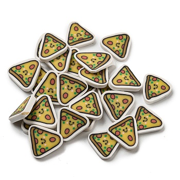 Handmade Polymer Clay Beads, No Hole, Pizza, Goldenrod, 10x10x2mm, about 2777pcs/500g