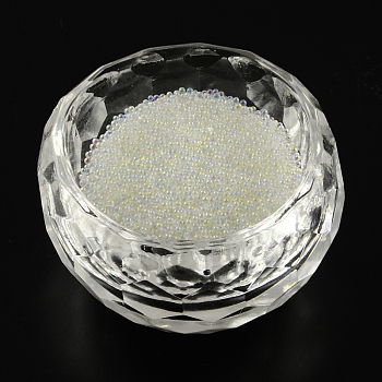Translucence DIY 3D Nail Art Decoration Mini Glass Beads, Tiny Caviar Nail Beads, Creamy White, 0.6~0.8mm