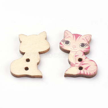 2-Hole Printed Wooden Buttons(X-WOOD-S037-030)-2