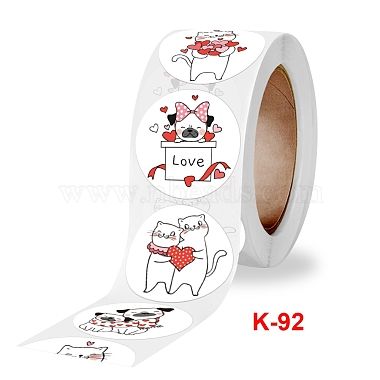 4 estilos de pegatinas de papel redondas con tema del día de San Valentín(VALE-PW0001-099)-3
