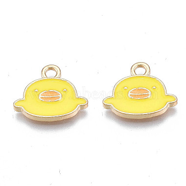 Light Gold Yellow Duck Alloy+Enamel Charms