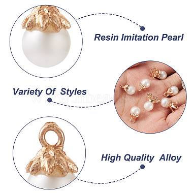 50Pcs 5 Styles Resin Imitation Pearl Pendants(RESI-CD0001-16)-4
