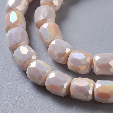PeachPuff Barrel Glass Beads