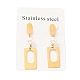 Rectangle with Acrylic Pearl Long Dangle Stud Earrings with 316 Stainless Steel Pins(EJEW-F285-17G)-3