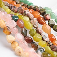 Nuggets Natural & Synthetic Mixed Gemstone Bead Strands, Tumbled Stone, 14~20x8~12mm, Hole: 1mm, about 23pcs/strand, 15.74 inch(G-L420-17-B)