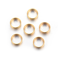 304 Stainless Steel Spacer Beads, Flat Round, Golden, 6x2mm, Hole: 5mm(STAS-P223-13G)