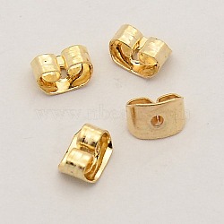 Brass Ear Nuts Findings, Golden, 3x5x2mm, Hole: 1mm(KK-N0002-01)