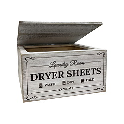 Wood Tissue Boxes, Napkin Holder, for Laundry Room, Rectangle, Word, 200x130x110mm(DJEW-WH0060-005)