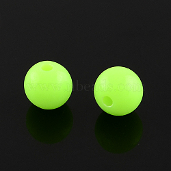 Fluorescent Acrylic Beads, Round, Green Yellow, 8mm, Hole: 1.5mm, about 1700pcs/500g(MACR-R517-8mm-02)
