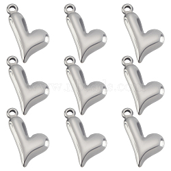Unicraftale 10Pcs 304 Stainless Steel Pendants, Heart, Stainless Steel Color, 18x16x4mm, Hole: 1.2mm(STAS-UN0031-62)