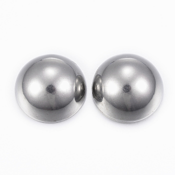 304 Stainless Steel Cabochon, Half Round/Dome, Stainless Steel Color, 20x10.5mm