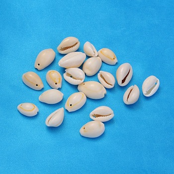 Natural Cowrie Shell Beads, Seashell Color, 10~16x10~11x6~9mm, Hole: 2mm, about 618pcs/500g