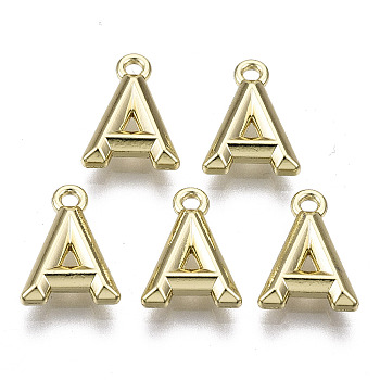 Alloy Pendants, Cadmium Free & Nickel Free & Lead Free, Letter, Letter.A, A:13x9.5x3mm, Hole: 1.5mm
