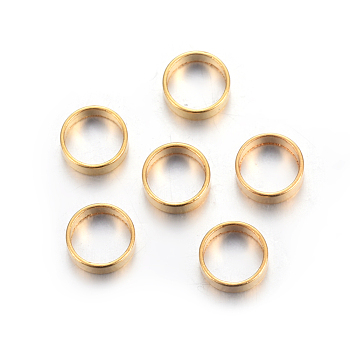 304 Stainless Steel Spacer Beads, Flat Round, Golden, 6x2mm, Hole: 5mm