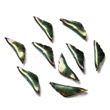 Dark Green Leaf Acrylic Beads