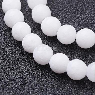 Natürliche weiße Jade perlen Stränge(GSR4mmC067)-2
