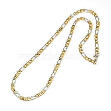 304 Stainless Steel Figaro Chain Necklace Making(STAS-A028-N023)-2