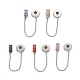 304 Stainless Steel Flat Round Safety Chain Clip Lock Stopper Charms(STAS-C047-08P)-1