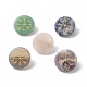 Natural Gemstone Flat Round with Norse Paganism Pattern Brooch Pin(JEWB-BR00087)-1
