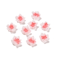 Luminous Resin Decoden Cabochons, Glow in the Dark Flower, Red, 10x5mm(RESI-K036-06D)