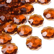 Flower Transparent Glass Beads, Marguerite Beads, Faceted, Dark Goldenrod, 9.5~10x4mm, Hole: 1mm(GLAA-R160-09)