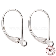 925 Sterling Silver Leverback Earring Findings, with 925 Stamp, Silver, 16x9x1.5mm, Hole: 1mm, Pin: 0.8mm(STER-G027-22S)